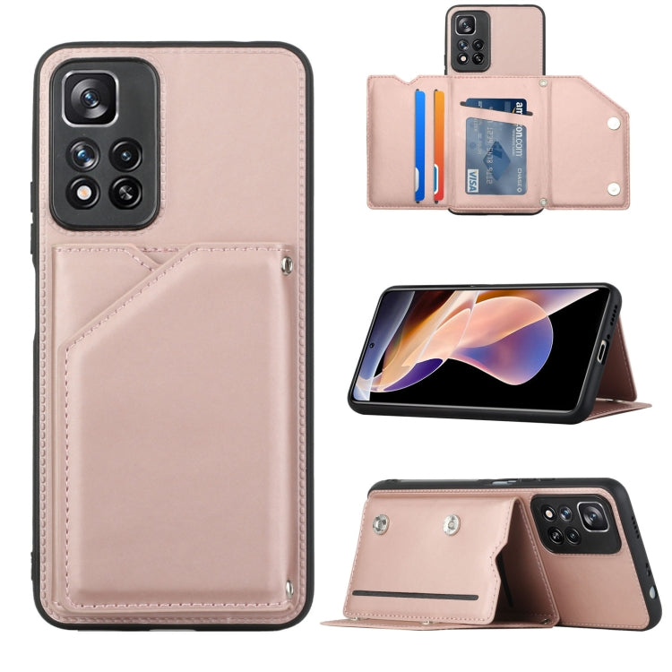 Skin Feel PU + TPU + PC Phone Case with Card Slots, For vivo S10e / V23e, For Xiaomi Redmi Note 11 Pro, For Samsung Galaxy S22 5G, For Samsung Galaxy S22+ 5G, For Samsung Galaxy S22 Ultra 5G