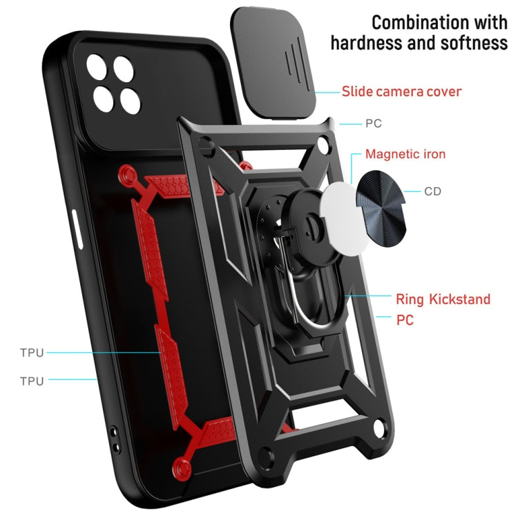 Sliding Camera Cover TPU+PC Phone Case, For OPPO Realme 8i, For OPPO Realme C21Y, For vivo Y21s, For Samsung Galaxy A03 5G 164mm