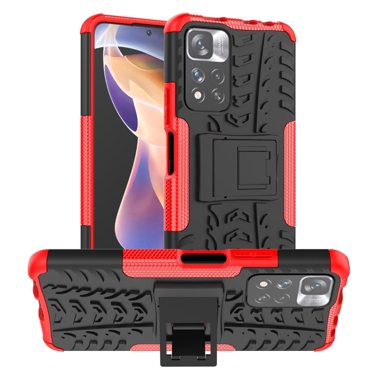 Tire Texture TPU + PC Phone Case with Holder, For OPPO Realme 8i, For Xiaomi Redmi Note 11 Pro (China), For Motorola Moto E40