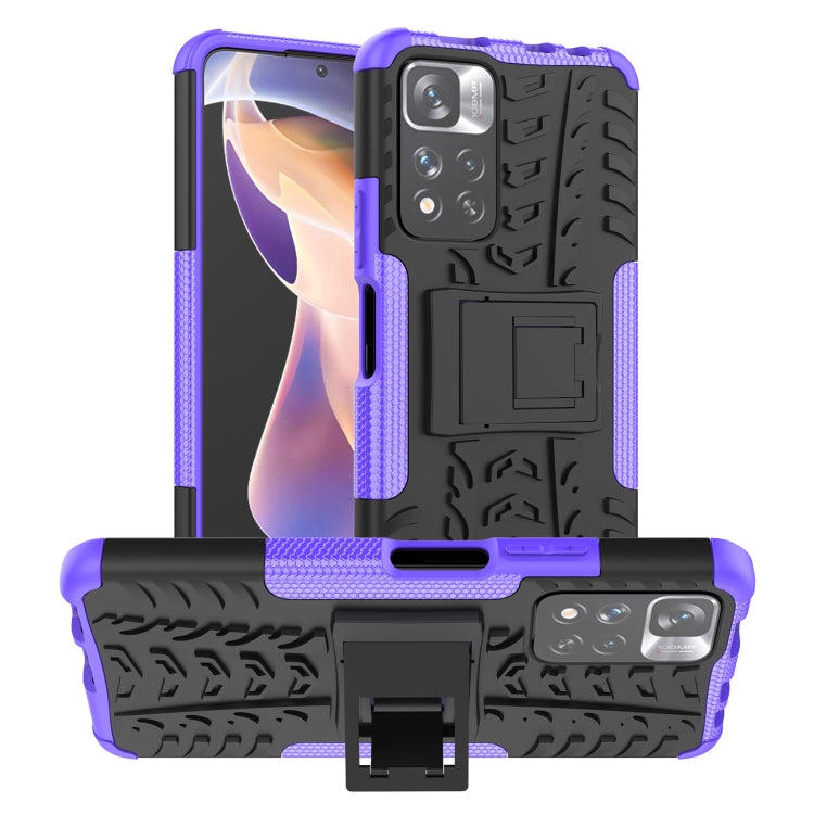 Tire Texture TPU + PC Phone Case with Holder, For OPPO Realme 8i, For Xiaomi Redmi Note 11 Pro (China), For Motorola Moto E40