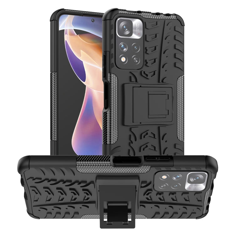 Tire Texture TPU + PC Phone Case with Holder, For OPPO Realme 8i, For Xiaomi Redmi Note 11 Pro (China), For Motorola Moto E40