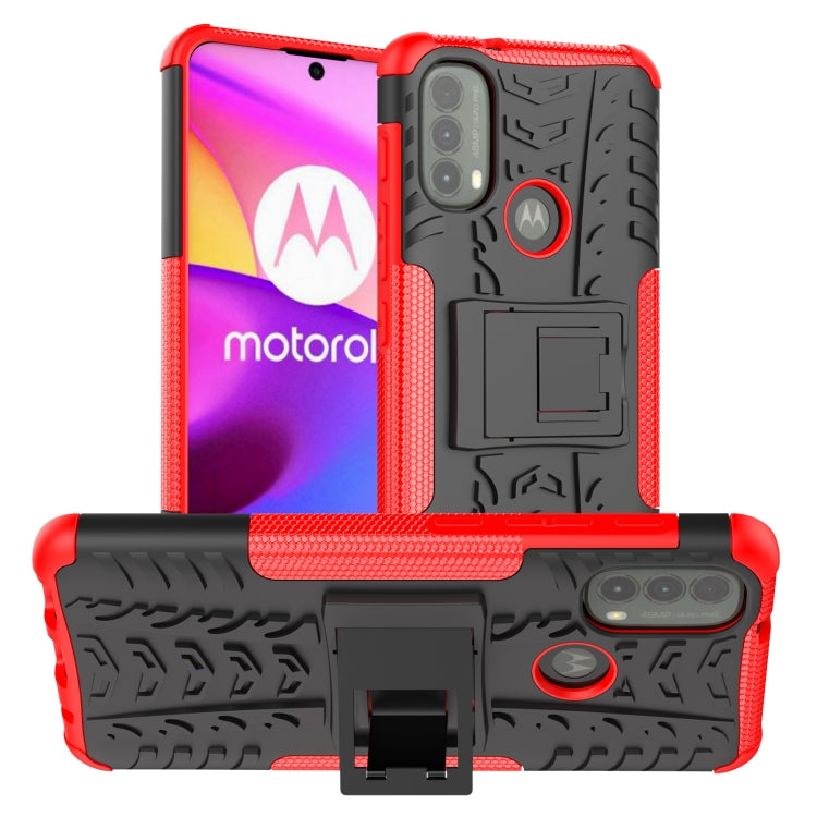 Tire Texture TPU + PC Phone Case with Holder, For OPPO Realme 8i, For Xiaomi Redmi Note 11 Pro (China), For Motorola Moto E40