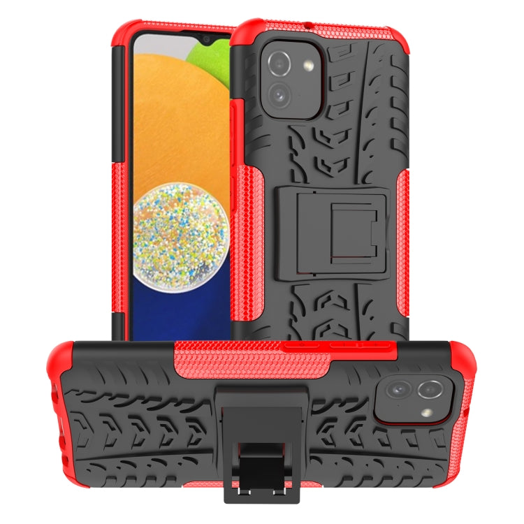 Tire Texture TPU + PC Phone Case with Holder, For Samsung Galaxy A03 Global, For Samsung Galaxy A53 5G