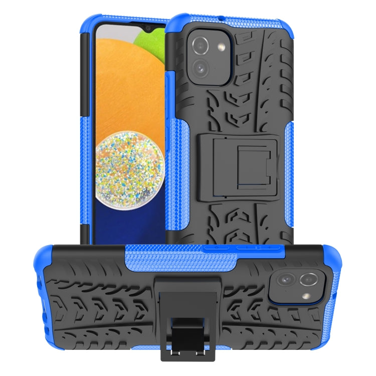 Tire Texture TPU + PC Phone Case with Holder, For Samsung Galaxy A03 Global, For Samsung Galaxy A53 5G