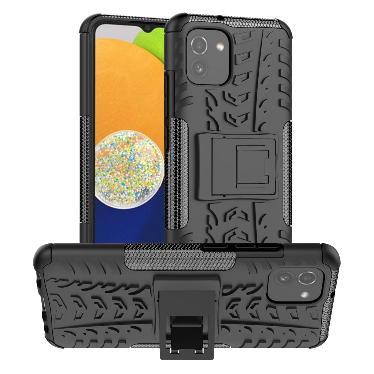 Tire Texture TPU + PC Phone Case with Holder, For OPPO Realme 8i, For Xiaomi Redmi Note 11 Pro (China), For Motorola Moto E40, For Samsung Galaxy A03 Global