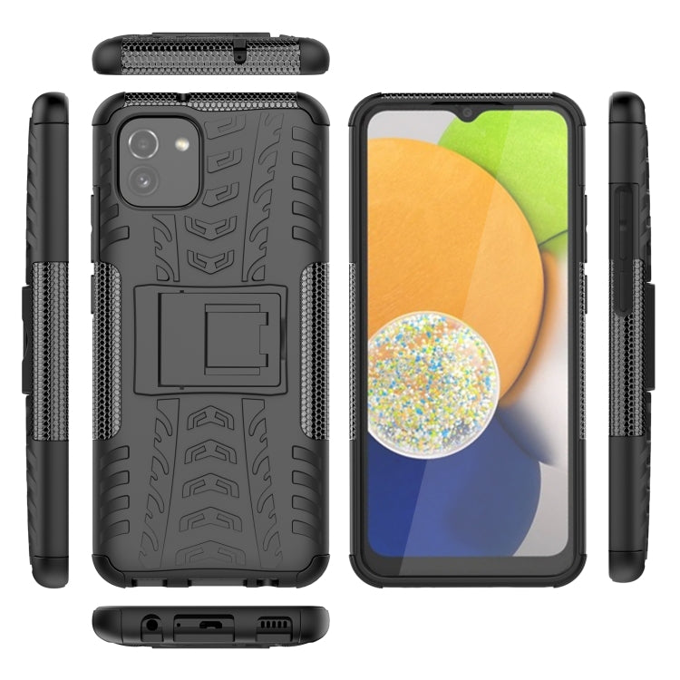 Tire Texture TPU + PC Phone Case with Holder, For Samsung Galaxy A03 Global, For Samsung Galaxy A53 5G