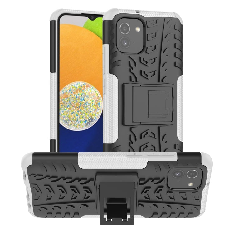 Tire Texture TPU + PC Phone Case with Holder, For Samsung Galaxy A03 Global, For Samsung Galaxy A53 5G
