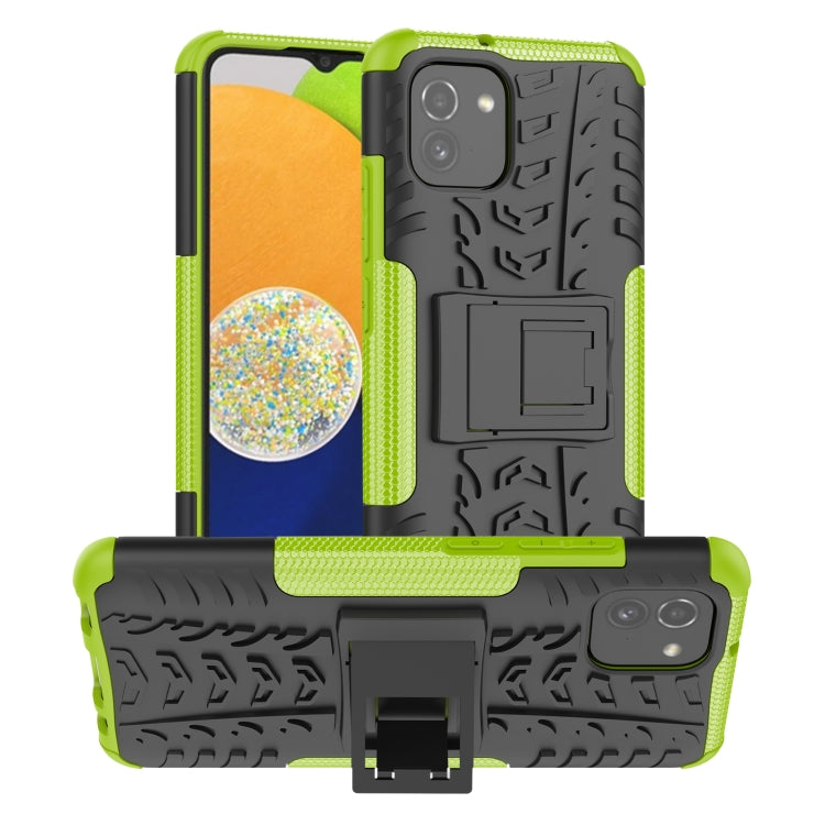 Tire Texture TPU + PC Phone Case with Holder, For Samsung Galaxy A03 Global, For Samsung Galaxy A53 5G
