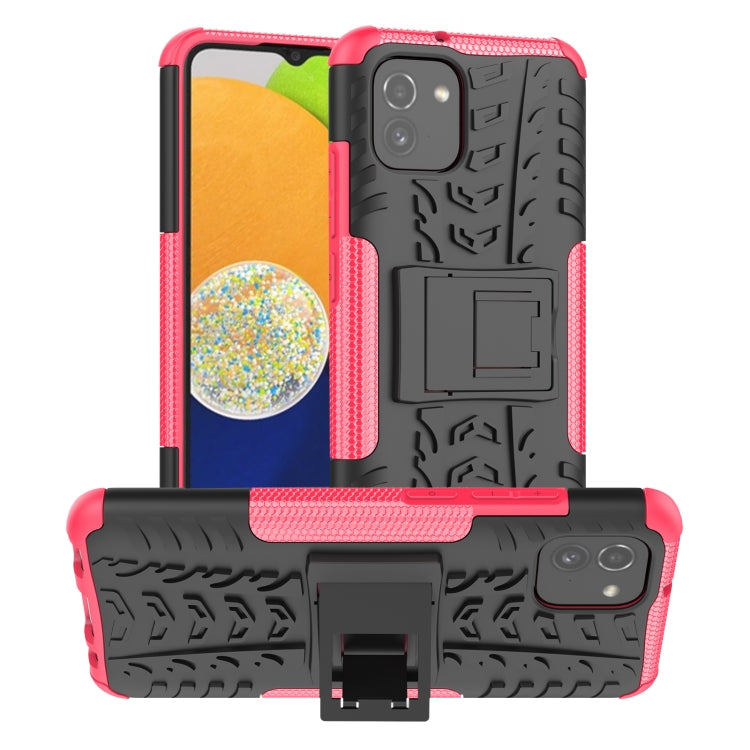 Tire Texture TPU + PC Phone Case with Holder, For Samsung Galaxy A03 Global, For Samsung Galaxy A53 5G