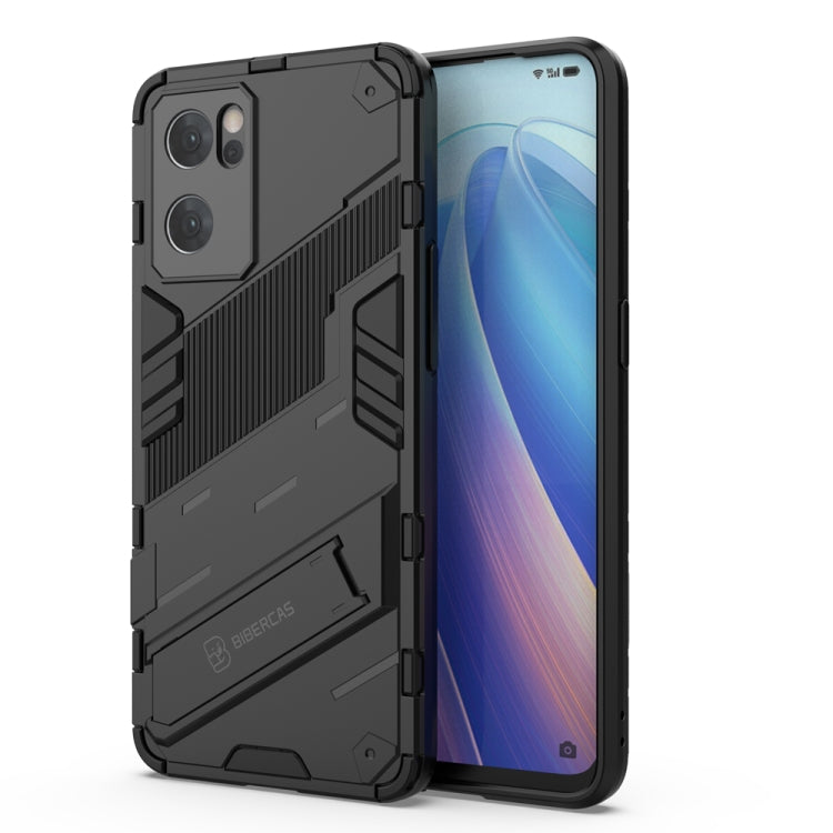 Punk Armor 2 in 1 PC + TPU Shockproof Phone Case with Invisible Holder, For OPPO Reno7 5G China, For OPPO Reno7 Pro 5G