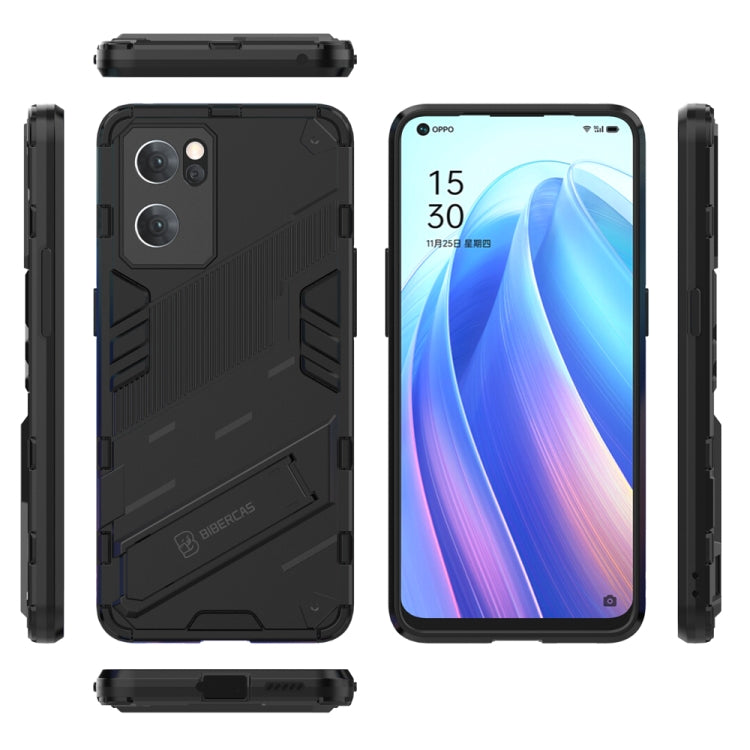 Punk Armor 2 in 1 PC + TPU Shockproof Phone Case with Invisible Holder, For OPPO Reno7 5G China, For OPPO Reno7 Pro 5G