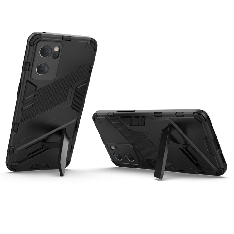 Punk Armor 2 in 1 PC + TPU Shockproof Phone Case with Invisible Holder, For OPPO Reno7 5G China, For OPPO Reno7 Pro 5G