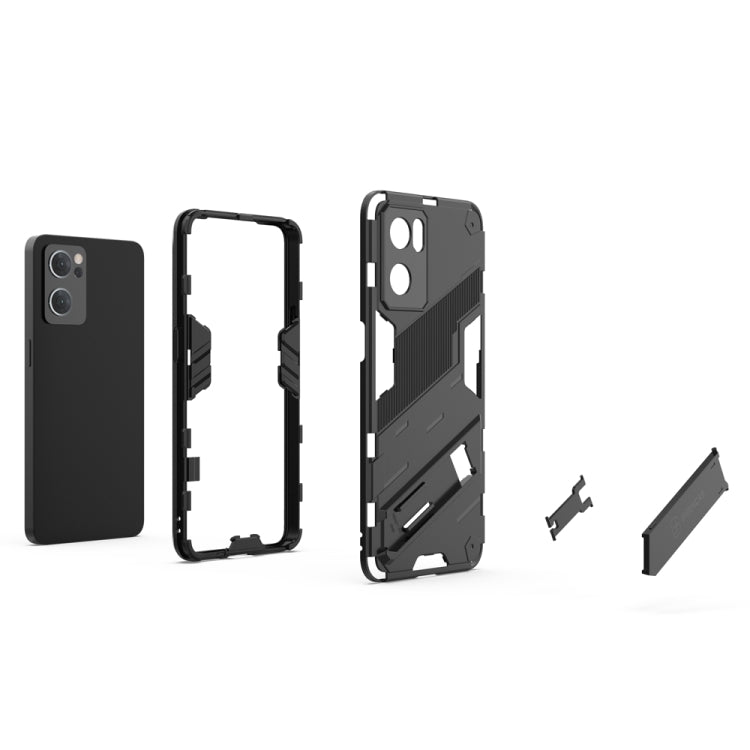 Punk Armor 2 in 1 PC + TPU Shockproof Phone Case with Invisible Holder, For OPPO Reno7 5G China, For OPPO Reno7 Pro 5G