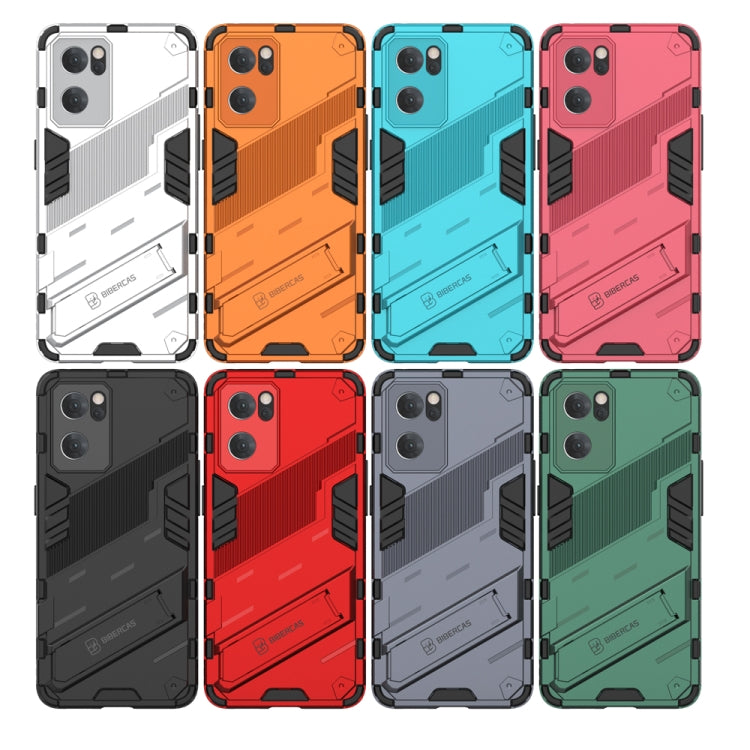 Punk Armor 2 in 1 PC + TPU Shockproof Phone Case with Invisible Holder, For OPPO Reno7 5G China, For OPPO Reno7 Pro 5G