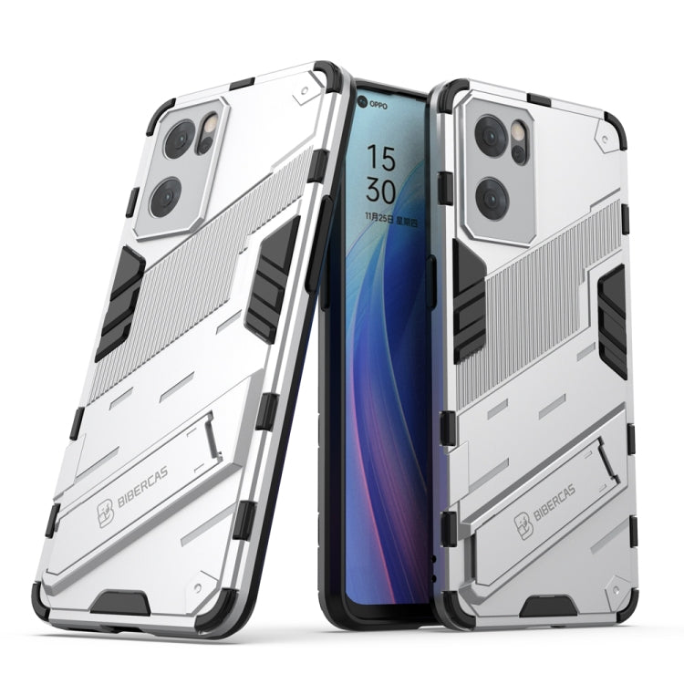 Punk Armor 2 in 1 PC + TPU Shockproof Phone Case with Invisible Holder, For OPPO Reno7 5G China, For OPPO Reno7 Pro 5G