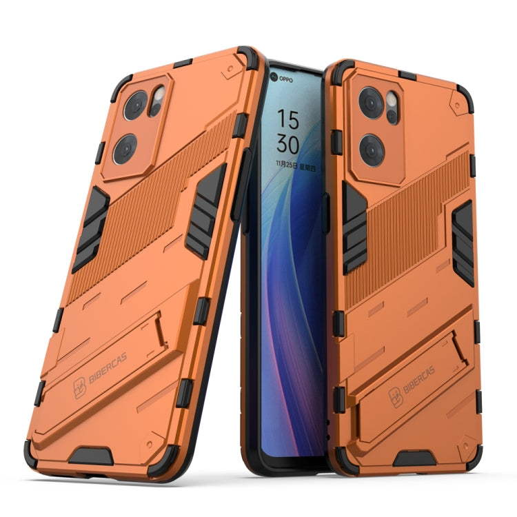 Punk Armor 2 in 1 PC + TPU Shockproof Phone Case with Invisible Holder, For OPPO Reno7 5G China, For OPPO Reno7 Pro 5G