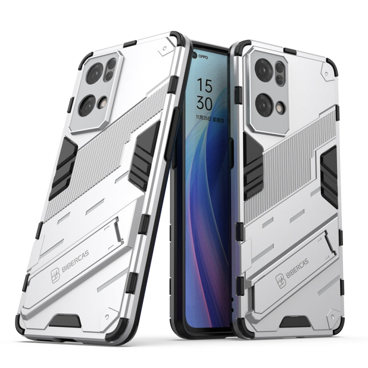 Punk Armor 2 in 1 PC + TPU Shockproof Phone Case with Invisible Holder, For OPPO Reno7 5G China, For OPPO Reno7 Pro 5G