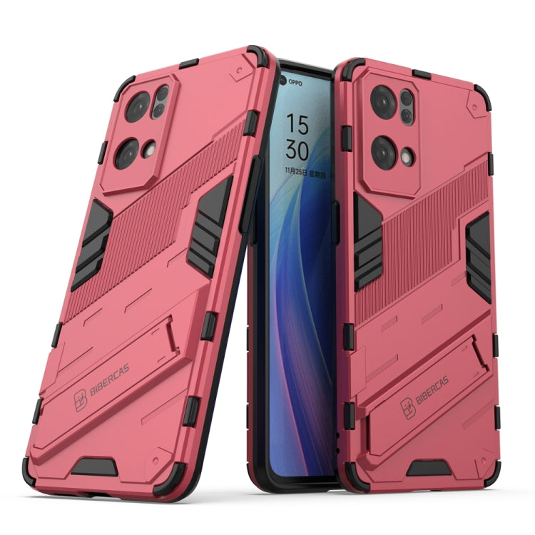 Punk Armor 2 in 1 PC + TPU Shockproof Phone Case with Invisible Holder, For OPPO Reno7 5G China, For OPPO Reno7 Pro 5G