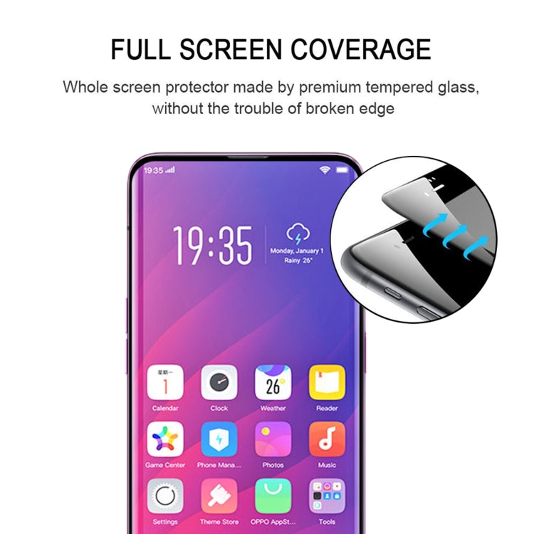 3D Curved Edge Full Screen Tempered Glass Film, For OPPO Find X (1 PC)