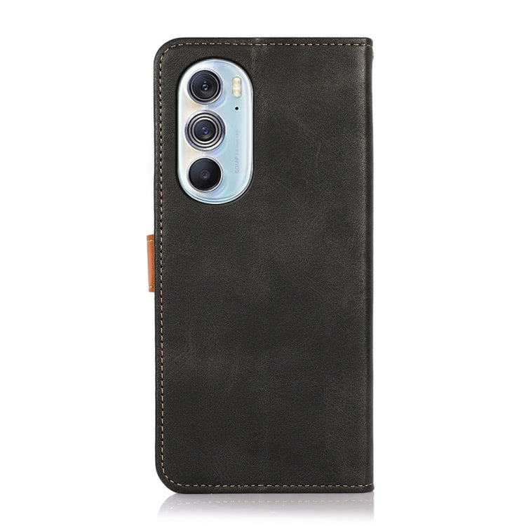 KHAZNEH Dual-color Cowhide Texture Flip Leather Phone Case, For Motorola Edge X30, For Samsung Galaxy A73 5G