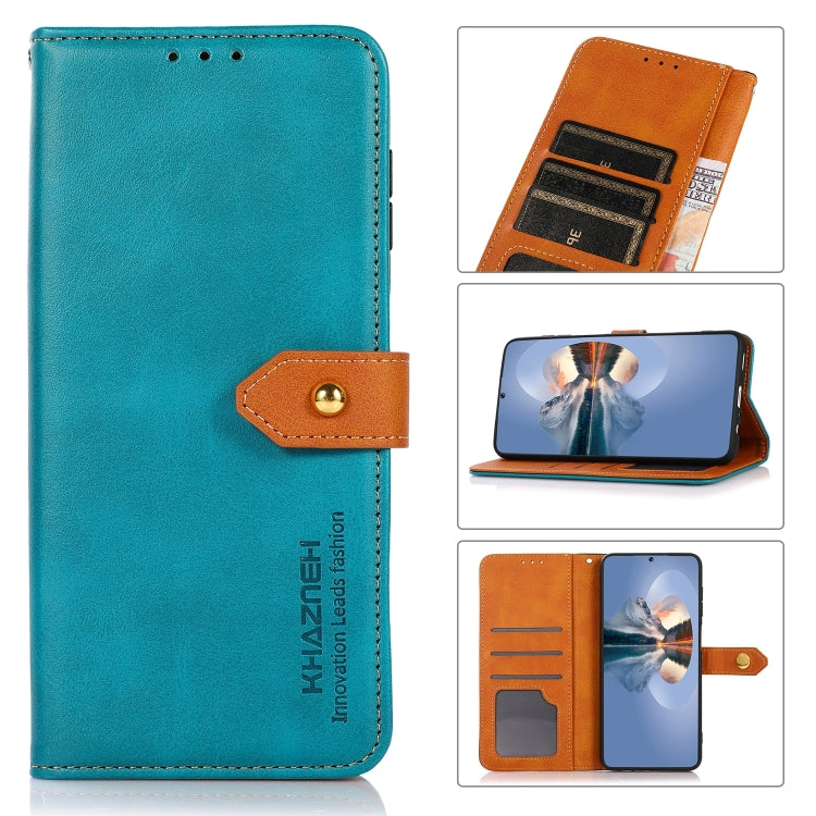 KHAZNEH Dual-color Cowhide Texture Flip Leather Phone Case, For Motorola Edge X30, For OPPO A55s 5G JP Version, For vivo Y76s 5G / Y76, For Samsung Galaxy A73 5G