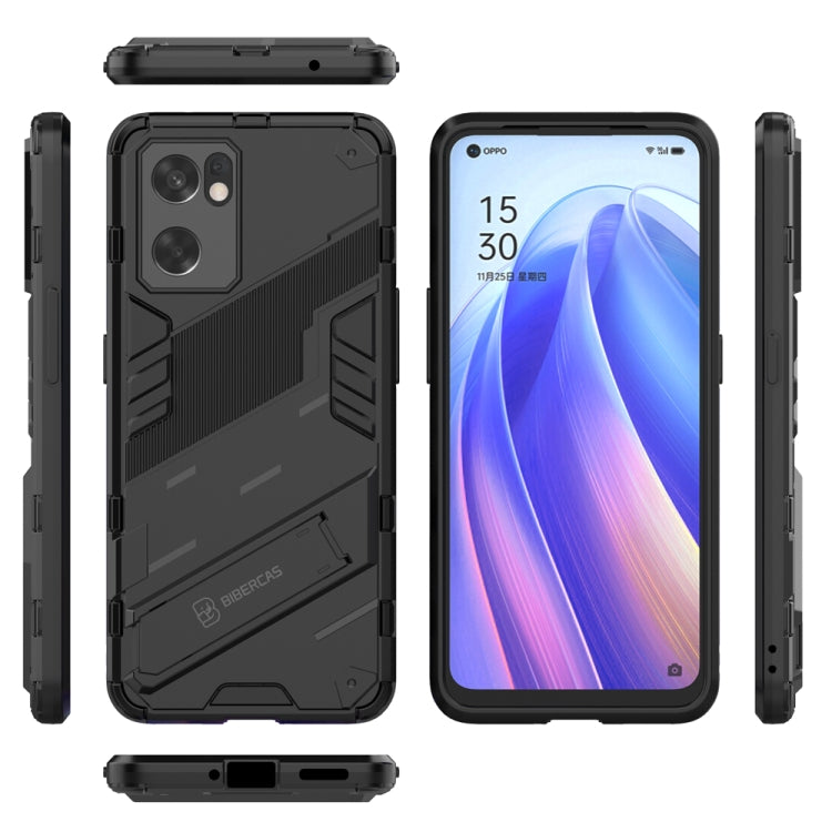 Punk Armor 2 in 1 PC + TPU Shockproof Phone Case with Invisible Holder, For OPPO Reno7 SE 5G, For Xiaomi Mi 12