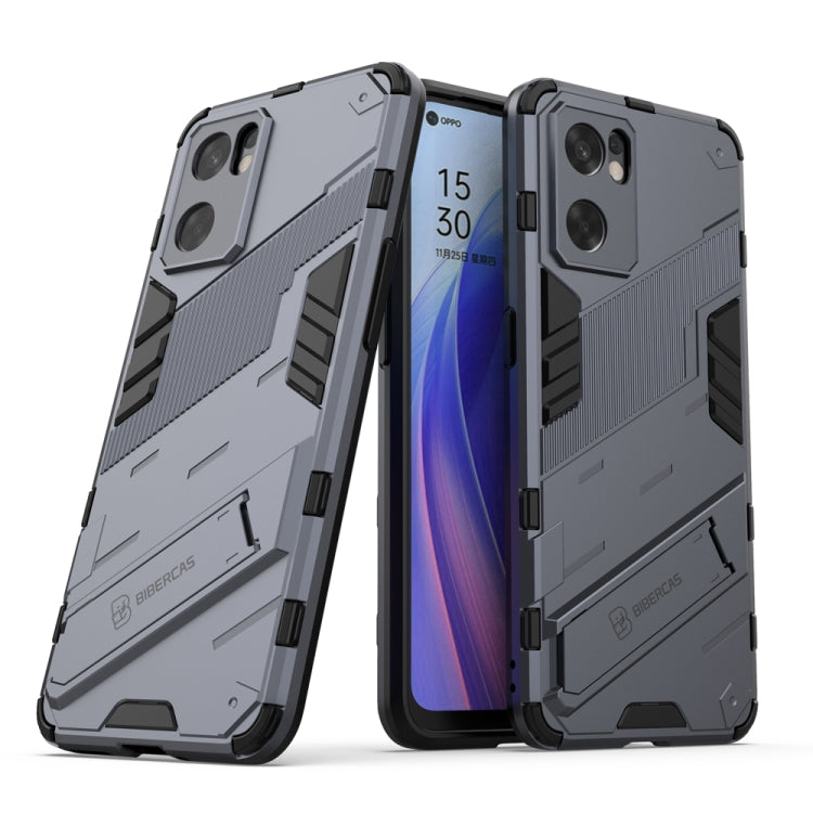 Punk Armor 2 in 1 PC + TPU Shockproof Phone Case with Invisible Holder, For OPPO Reno7 SE 5G, For Xiaomi Mi 12