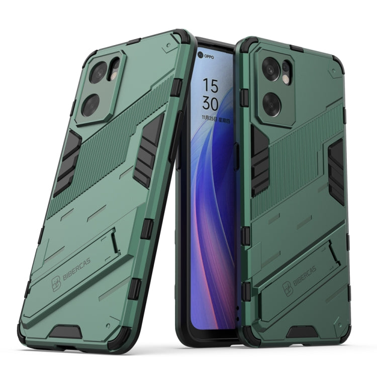 Punk Armor 2 in 1 PC + TPU Shockproof Phone Case with Invisible Holder, For OPPO Reno7 SE 5G, For Xiaomi Mi 12