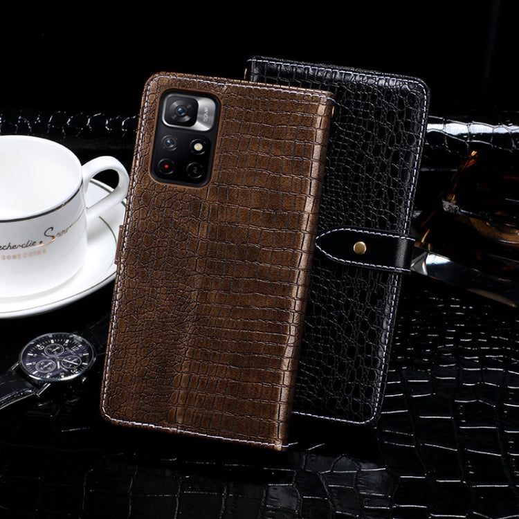 idewei Crocodile Texture Horizontal Flip Phone Leather Phone Case