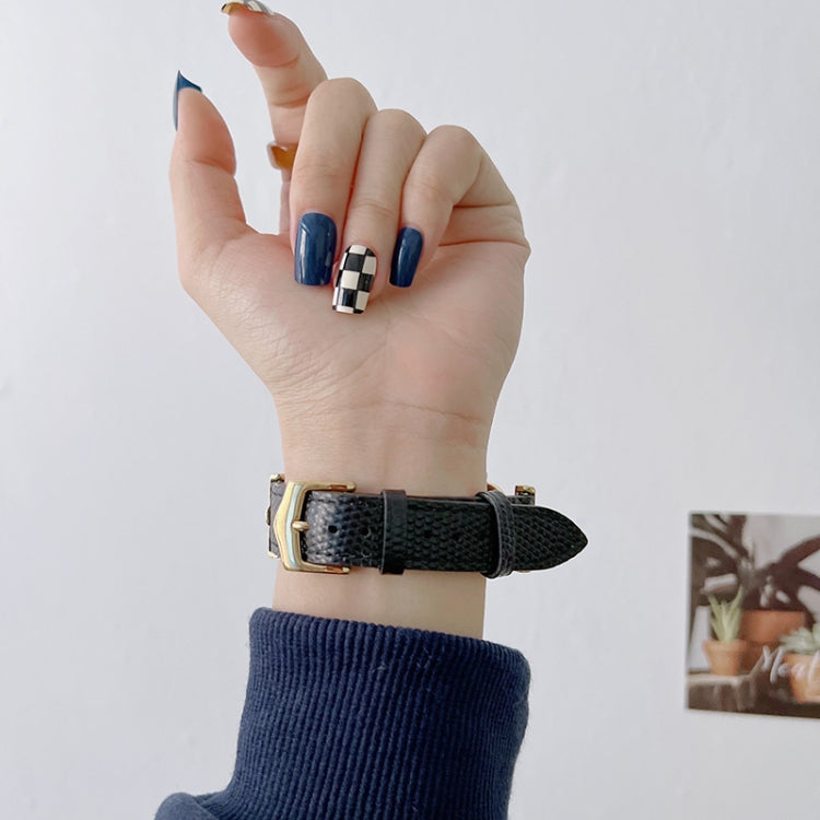 D-shaped Steel + Genuine Leather Strap For Apple Watch Series, 7 41mm / 6&amp;SE&amp;5&amp;4 40mm / 3&amp;2&amp;1 38mm, 7 45mm / 6&amp;SE&amp;5&amp;4 44mm / 3&amp;2&amp;1 42mm