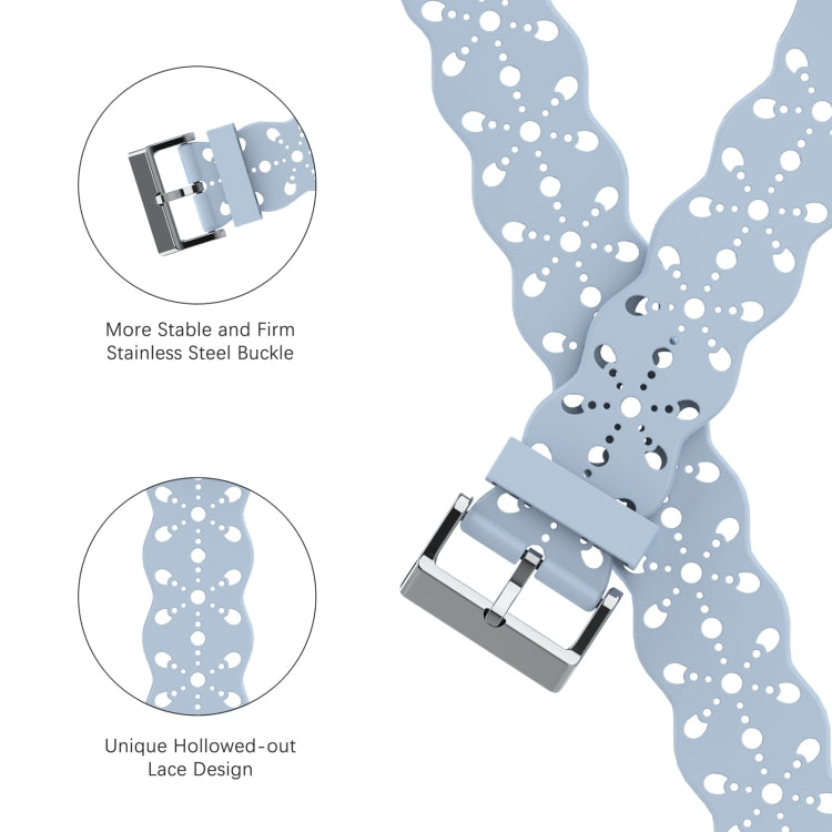 Lace Silicone Watchband For Apple Watch Series, 7 41mm / 6&amp;SE&amp;5&amp;4 40mm / 3&amp;2&amp;1 38mm, 7 45mm / 6&amp;SE&amp;5&amp;4 44mm / 3&amp;2&amp;1 42mm