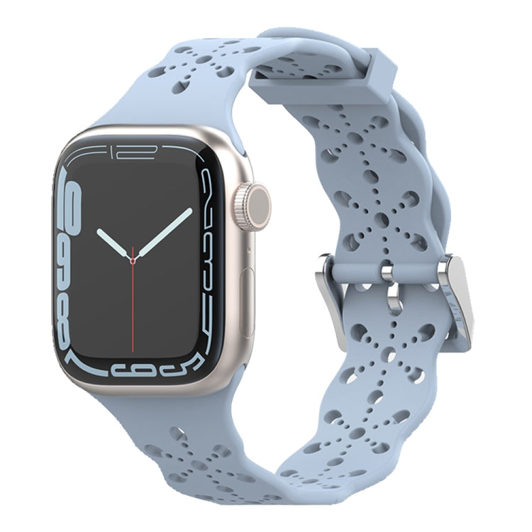 Lace Silicone Watchband For Apple Watch Series, 7 41mm / 6&amp;SE&amp;5&amp;4 40mm / 3&amp;2&amp;1 38mm, 7 45mm / 6&amp;SE&amp;5&amp;4 44mm / 3&amp;2&amp;1 42mm