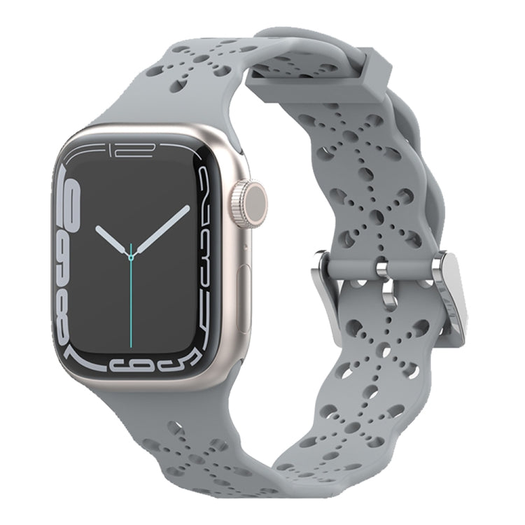 Lace Silicone Watchband For Apple Watch Series, 7 41mm / 6&amp;SE&amp;5&amp;4 40mm / 3&amp;2&amp;1 38mm, 7 45mm / 6&amp;SE&amp;5&amp;4 44mm / 3&amp;2&amp;1 42mm