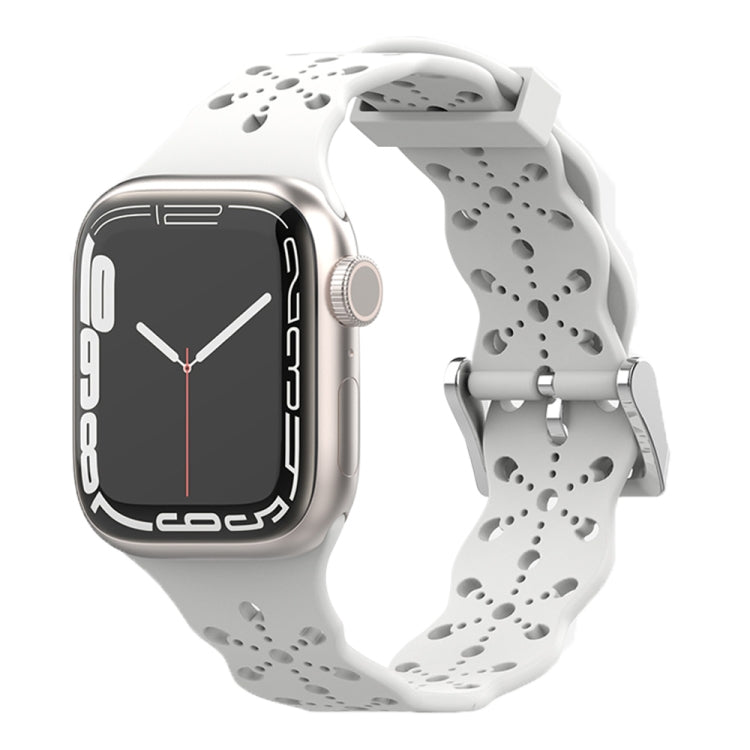 Lace Silicone Watchband For Apple Watch Series, 7 41mm / 6&SE&5&4 40mm / 3&2&1 38mm, 7 45mm / 6&SE&5&4 44mm / 3&2&1 42mm