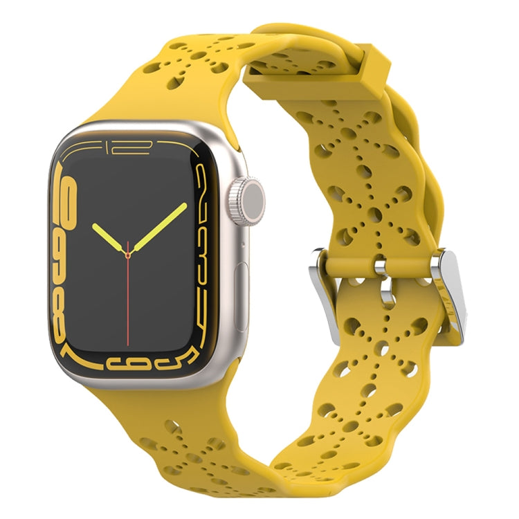 Lace Silicone Watchband For Apple Watch Series, 7 41mm / 6&amp;SE&amp;5&amp;4 40mm / 3&amp;2&amp;1 38mm, 7 45mm / 6&amp;SE&amp;5&amp;4 44mm / 3&amp;2&amp;1 42mm