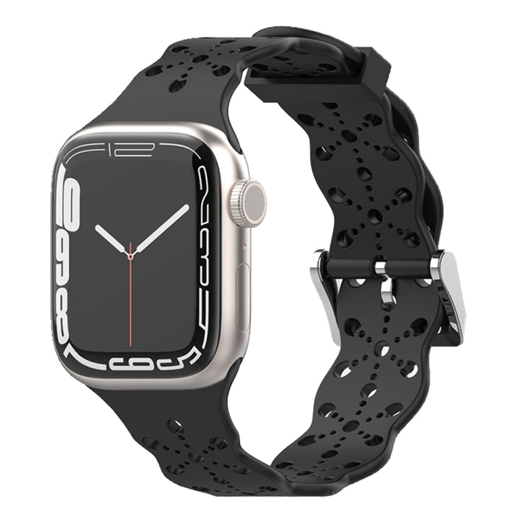 Lace Silicone Watchband For Apple Watch Series, 7 41mm / 6&SE&5&4 40mm / 3&2&1 38mm, 7 45mm / 6&SE&5&4 44mm / 3&2&1 42mm