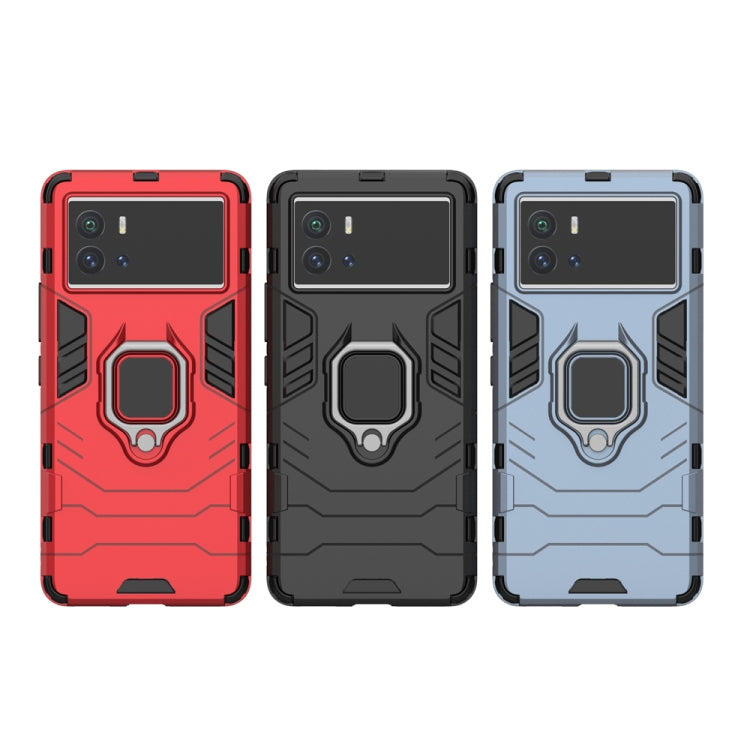 Shockproof PC + TPU Protective Phone Case with Magnetic Ring Holder