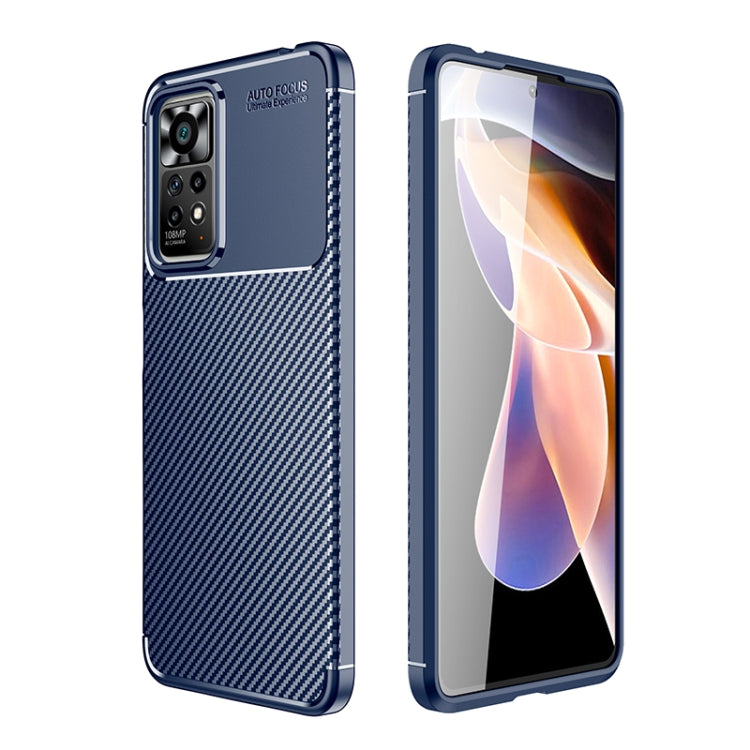 Carbon Fiber Texture Shockproof TPU Phone Case, For Xiaomi Redmi Note 11 Pro Overseas Version, For Xiaomi Redmi Note 11 Overseas Version, For vivo iQOO U5 / T1 India / Y75 5G / Y55 5G Taiwan