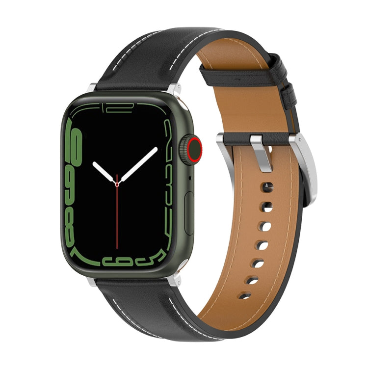 Genuine Leather Watchband, Size: Small Size For Apple Watch Series 7 41mm / 6&amp;SE&amp;5&amp;4 40mm / 3&amp;2&amp;1 38mm, Size: Small Size For Apple Watch Series 8&amp;7 41mm / SE 2&amp;6&amp;SE&amp;5&amp;4 40mm / 3&amp;2&amp;1 38mm