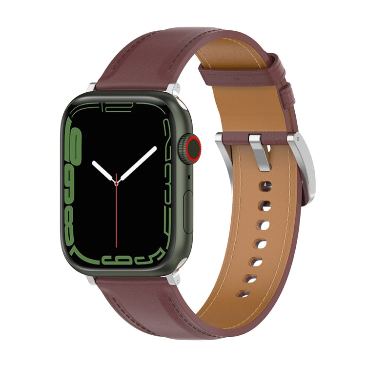 Genuine Leather Watchband, Size: Small Size For Apple Watch Series 7 41mm / 6&amp;SE&amp;5&amp;4 40mm / 3&amp;2&amp;1 38mm, Size: Small Size For Apple Watch Series 8&amp;7 41mm / SE 2&amp;6&amp;SE&amp;5&amp;4 40mm / 3&amp;2&amp;1 38mm