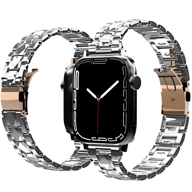 Electroplated Stainless Steel Strap For Apple Watch Series, 7 41mm / 6&amp;SE&amp;5&amp;4 40mm / 3&amp;2&amp;1 38mm, 7 45mm / 6&amp;SE&amp;5&amp;4 44mm / 3&amp;2&amp;1 42mm