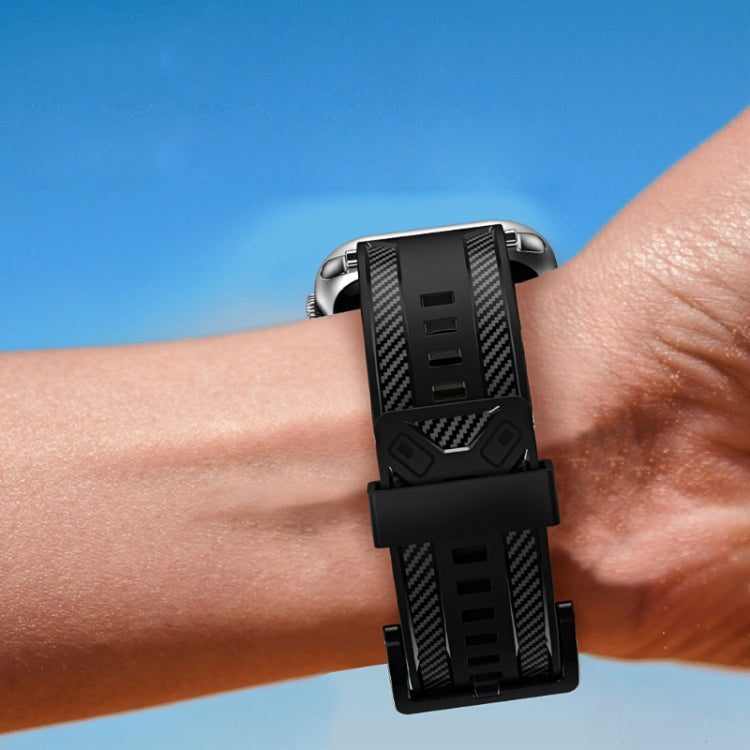 Carbon Fiber Texture Watchband For Apple Watch Series, 7 41mm / 6&amp;SE&amp;5&amp;4 40mm / 3&amp;2&amp;1 38mm, 7 45mm / 6&amp;SE&amp;5&amp;4 44mm / 3&amp;2&amp;1 42mm