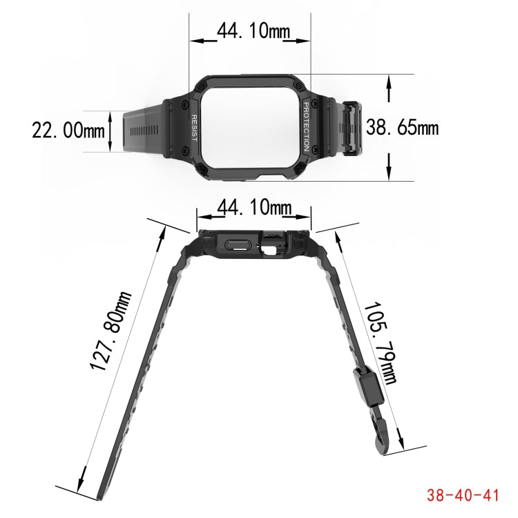 Three-proof Solid Color Integrated Strap For Apple Watch Series, 7 41mm / 6&SE&5&4 40mm / 3&2&1 38mm, 7 45mm / 6&SE&5&4 44mm / 3&2&1 42mm