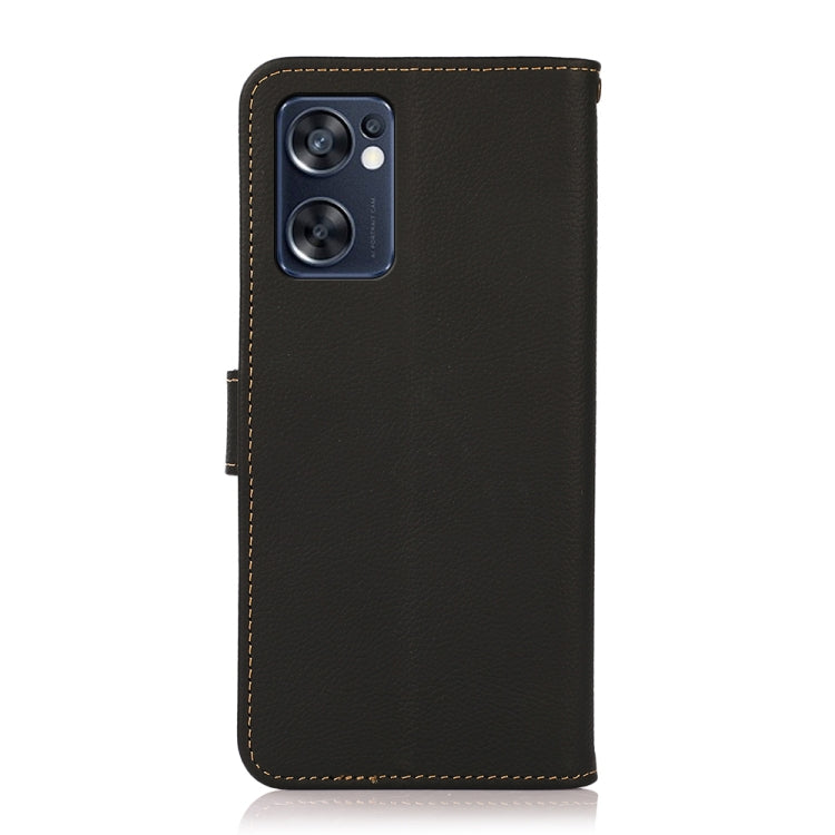 KHAZNEH Dual-color Cowhide Texture Leather Phone Case, For OPPO Reno7 SE 5G, For Xiaomi Redmi Note 11 4G Foreign Version, For Samsung Galaxy A23 5G