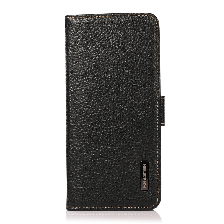 KHAZNEH Side-Magnetic Litchi Genuine Leather RFID Phone Case, For OPPO Reno7 SE 5G, For vivo S12 5G / V23, For Xiaomi Redmi Note 11 4G / Note 11S, For Samsung Galaxy A23 5G