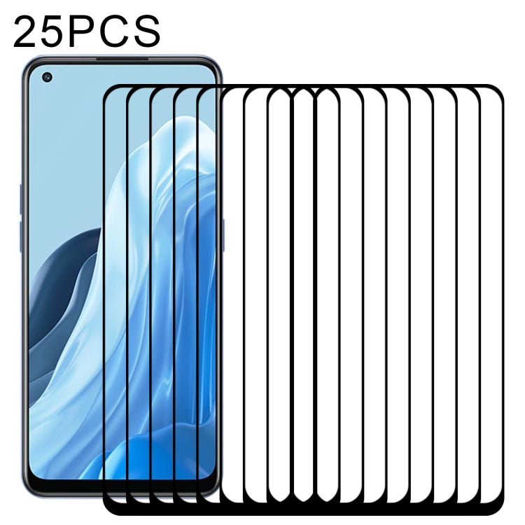 25 PCS Full Glue Cover Screen Protector Tempered Glass Film, For OPPO Reno7 Z 5G / Reno7 5G (25 PCS), For Xiaomi Redmi Note 11E (25 PCS)