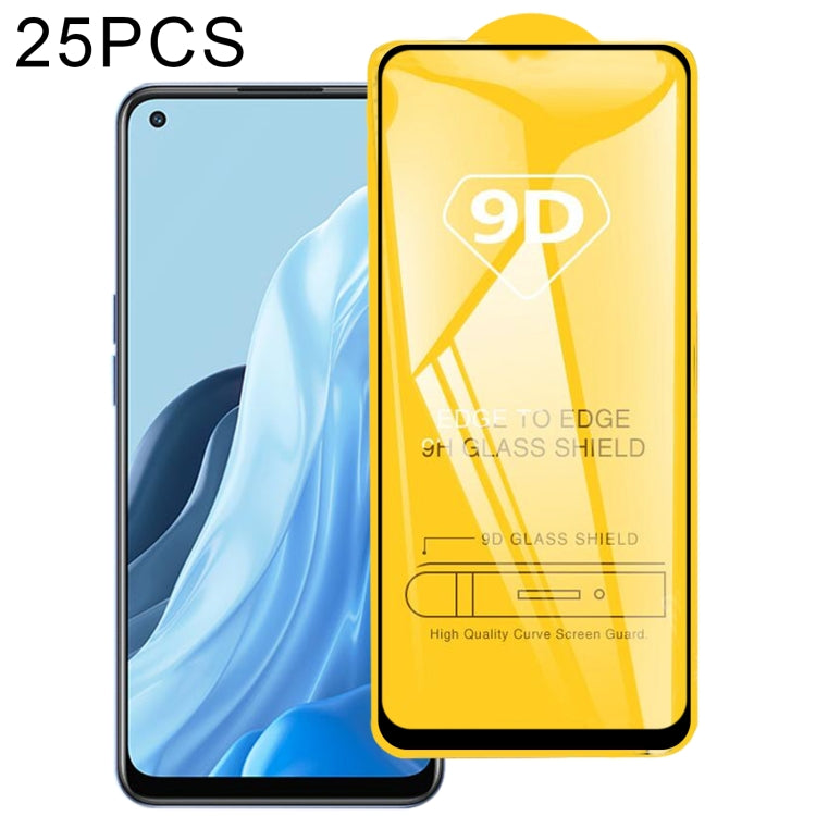 25 PCS 9D Full Glue Screen Tempered Glass Film, For Xiaomi Redmi Note 11E (25 PCS), For OPPO Reno7 Z 5G / Reno7 5G (25 PCS)