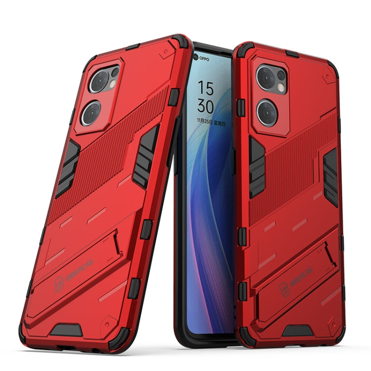 Punk Armor 2 in 1 PC + TPU Shockproof Phone Case with Invisible Holder, For OPPO Reno7 5G Global / Find X5 Lite