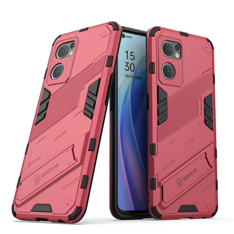 Punk Armor 2 in 1 PC + TPU Shockproof Phone Case with Invisible Holder, For OPPO Reno7 5G Global / Find X5 Lite