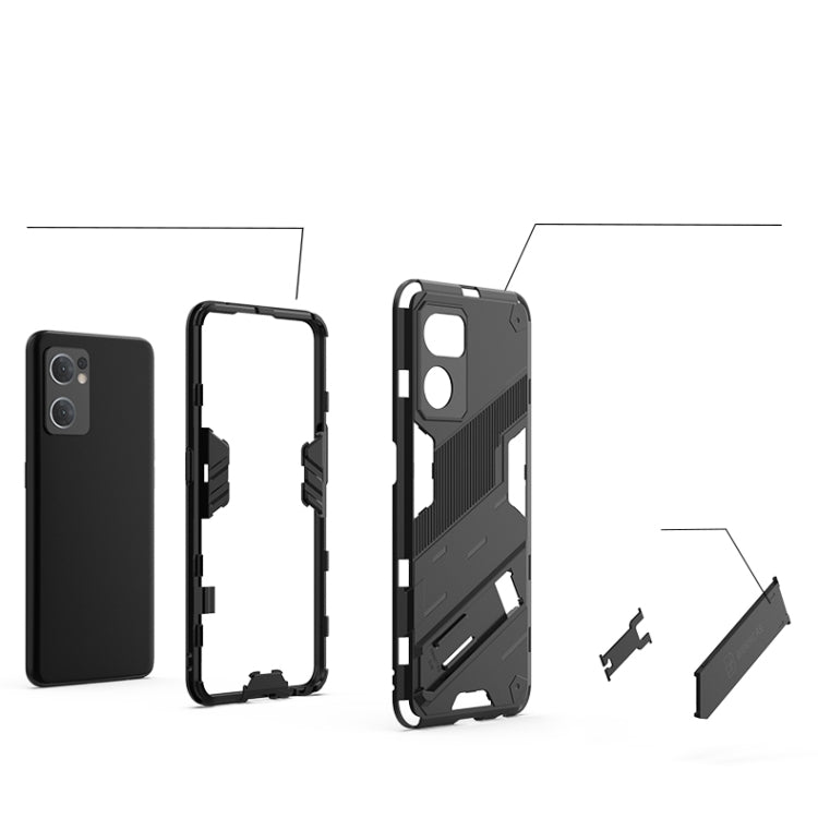 Punk Armor 2 in 1 PC + TPU Shockproof Phone Case with Invisible Holder, For OPPO Reno7 5G Global / Find X5 Lite